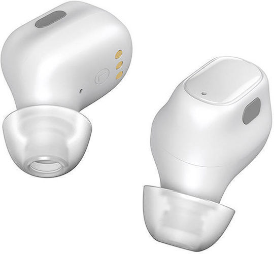 Baseus Bowie WM01 In-ear Bluetooth Handsfree Ακουστικά με Θήκη Φόρτισης Λευκά
