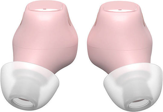 Baseus Bowie WM01 In-ear Bluetooth Handsfree Ακουστικά με Θήκη Φόρτισης Ροζ