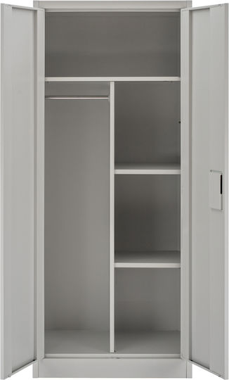 Δίφυλλη Μεταλλική 90x45x180εκ. Ανοιχτό Γκρι Δίφυλλη Μεταλλική 90x45x180εκ. Ανοιχτό Γκρι