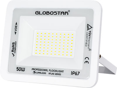 GloboStar Atlas Wasserdicht LED Flutlicht 50W Kaltweiß 6000K IP67