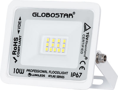 GloboStar Atlas Wasserdicht LED Flutlicht 10W Kaltweiß 6000K IP67