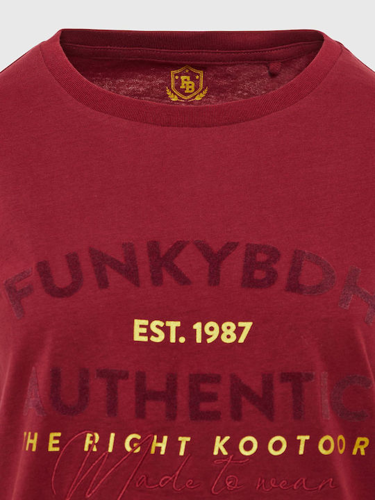 Funky Buddha Damen Sport T-Shirt Burgundisch