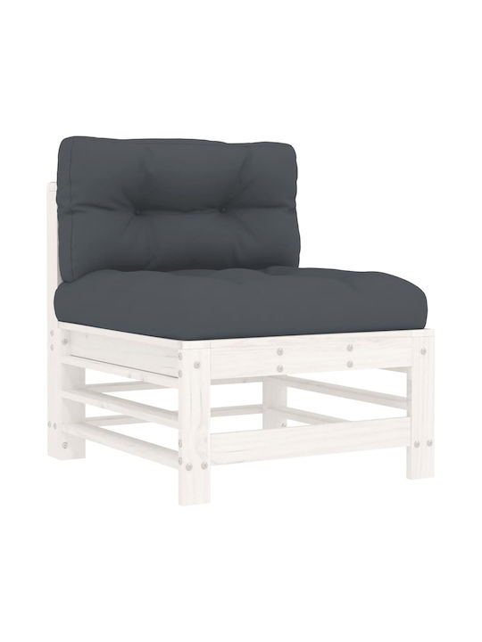 Ecksofa Außenbereich Holz mit Kissen 63.5x63.5x60cm