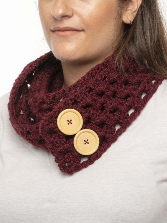 Philio Women's Knitted Scarf Burgundy