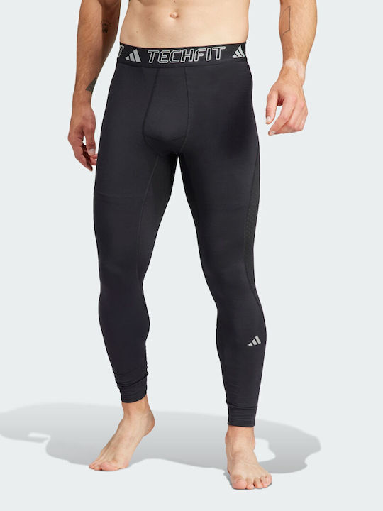 adidas Techfit Ανδρικό Αθλητικό Κολάν Μακρύ Μαύρο