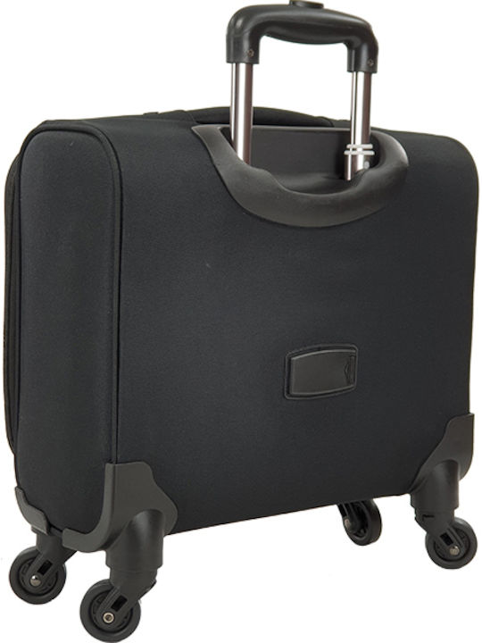 Playbags Cabin Fabric Black Travel Suitcase With 4 Wheels Height 40cm