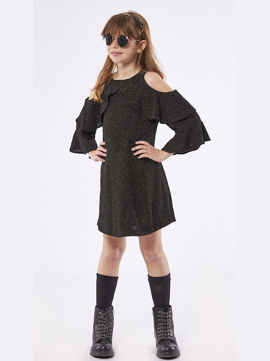 Evita Kids Dress Long Sleeve Black