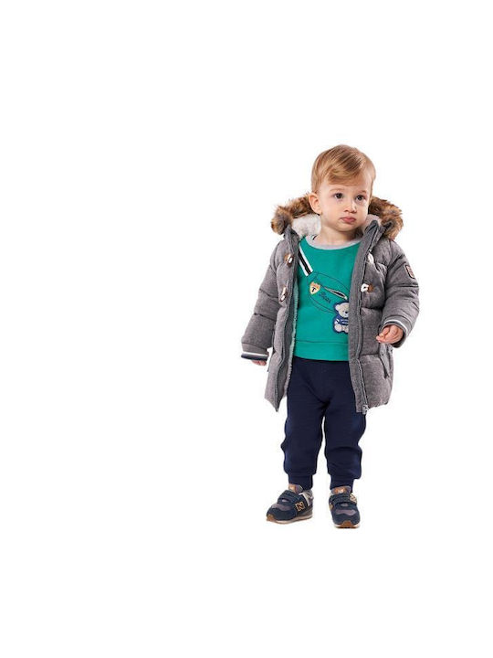 Hashtag Kinderjacke Lang mit Kapuze Gray