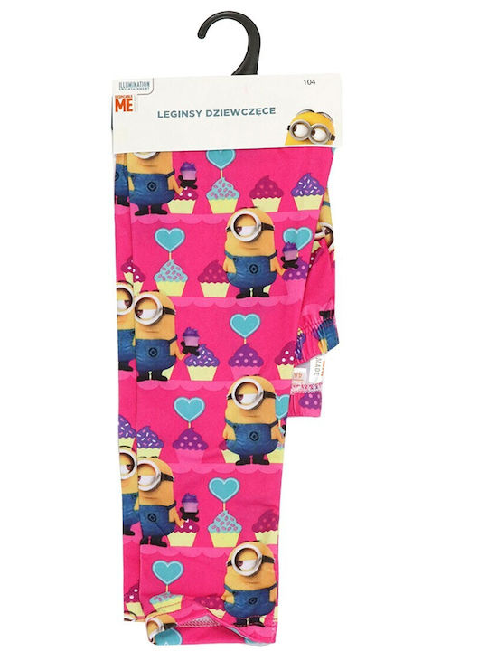 Minions Kinder Leggings Lang Fuchsie