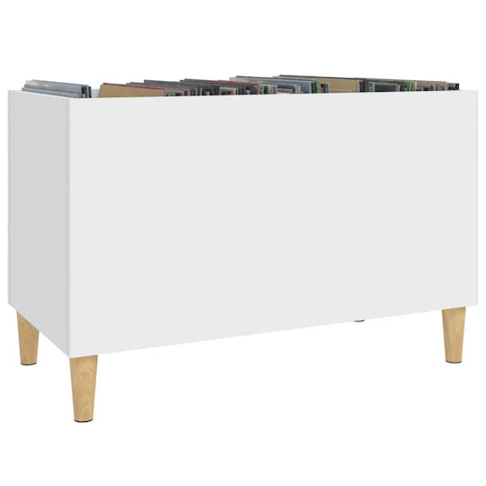 vidaXL Έπιπλο Hi-Fi Λευκό με Καφέ Πόδια 74.5x48x38cm