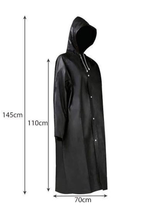 Trizand Waterproof Trenchcoat Work Black Length 110cm.