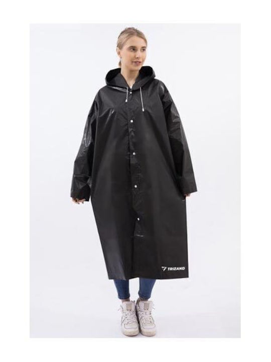 Trizand Waterproof Trenchcoat Work Black Length 110cm.