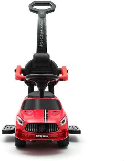 BabyMix Racer Up Αυτοκινητάκι Ride On με Χειρολαβή για 12+ μηνών με Ήχους Κόκκινο