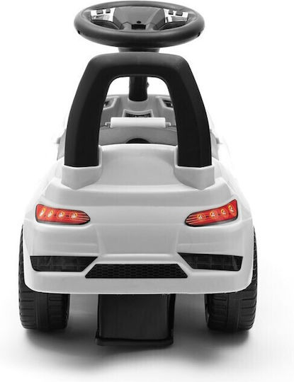 BabyMix Racer Car Ride On for 12+ Months with Sounds White