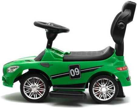 BabyMix Racer Up Autos Weiterfahren mit Elterngriff für 12+ Monate mit Geräuschen Grün
