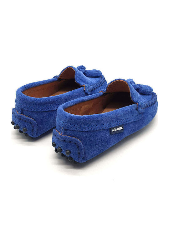 Boys Suede Slip-On Moccasins Blue
