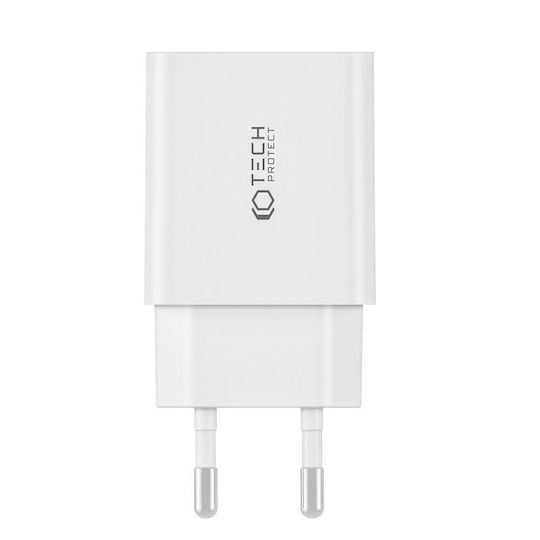 Tech-Protect Charger Without Cable with 2 USB-C Ports 35W Power Delivery Whites (C35W)