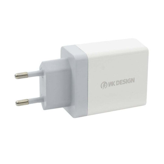 WK Φορτιστής Χωρίς Καλώδιο με 4 Θύρες USB-A 18W Quick Charge 3.0 Λευκός (WP-U125 Youpin)