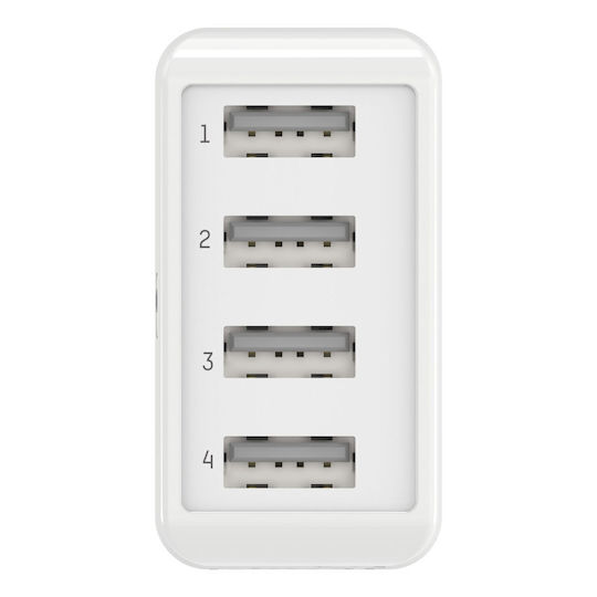 Ansmann Ladegerät ohne Kabel mit 4 USB-A Anschlüsse 30W Weißs (HC430)