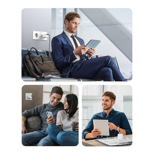 Ugreen Φορτιστής Χωρίς Καλώδιο GaN με Θύρα USB-C 20W Power Delivery Λευκός (Nexode Mini)