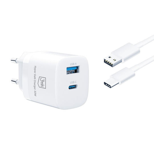 3MK 3MK GaN Wireless Charger with USB-C Port 33W Power Delivery White