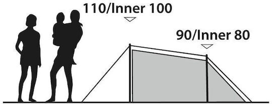 Outwell Earth 2 Camping Tent Tunnel Blue with Double Cloth for 2 People 310x150x110cm