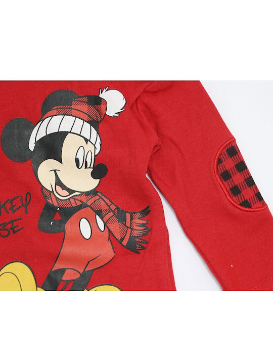 Disney Mickey Mouse Комплект Бебешко Боди Дълъг ръкав Червен 2бр