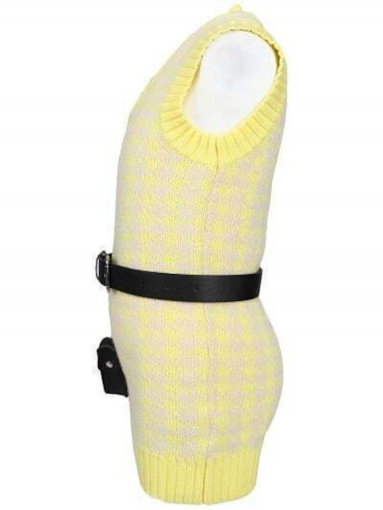 Rochie Fete Fără Mâneci Tricotată Set Cu Accesorii Galben
