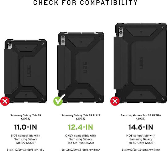 UAG Metropolis SE Flip Cover Ανθεκτική Μαύρη (Galaxy Tab S9+)