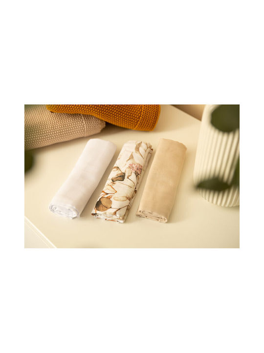 Sensillo Πάνες Αγκαλιάς από Μουσελίνα Beige 70x80εκ. 3τμχ