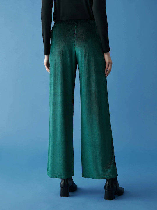 Pennyblack Women's Velvet Trousers with Elastic Green