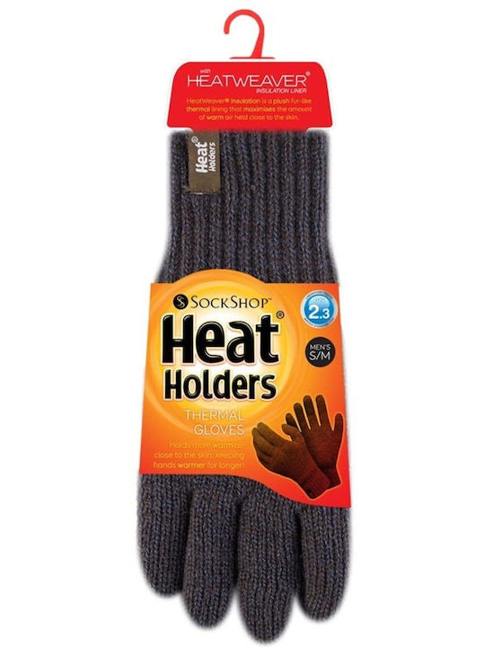 Heat Holders Γκρι Ανδρικά Δερμάτινα Γάντια