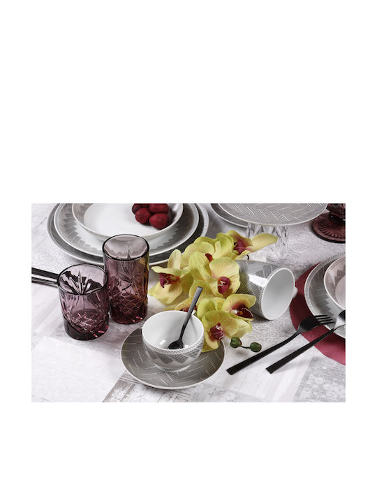 Cryspo Trio Plaza Gray Porcelain Dinnerware Set 20pcs