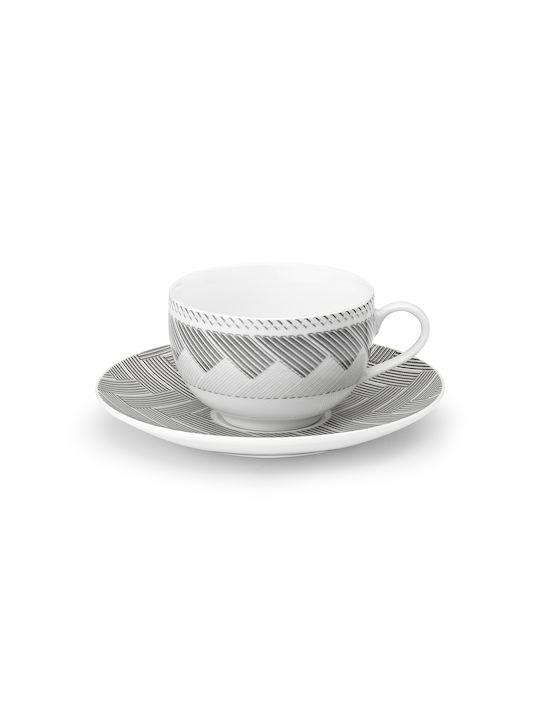 Cryspo Trio Plaza Gray Porcelain Dinnerware Set 20pcs