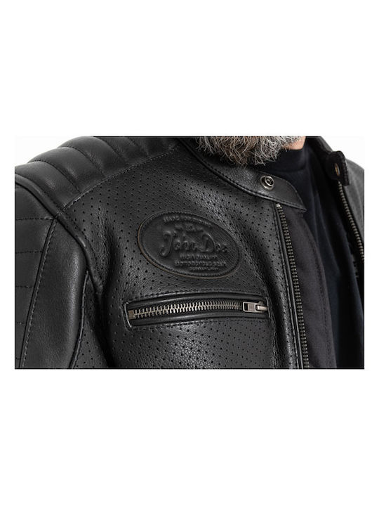 John Doe Biker Leather Jacket Black