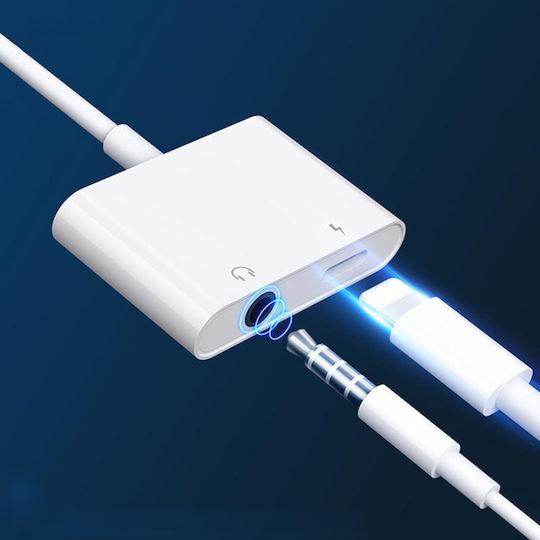 KAL Electronics KSC-353 Μετατροπέας Lightning male σε 3.5mm / Lightning female Λευκό 1τμχ