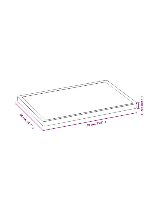 vidaXL Servierplatte Hölzernes 40x60x1.5cm 1Stück