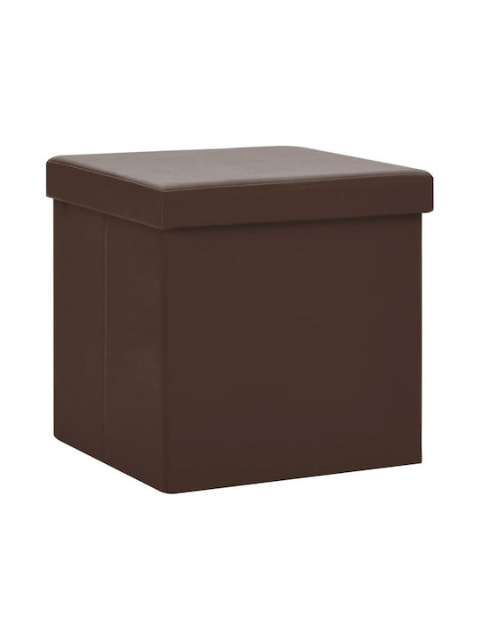 Stool For Living Room With Storage Space Plastic Brown 2pcs 38x38x38cm