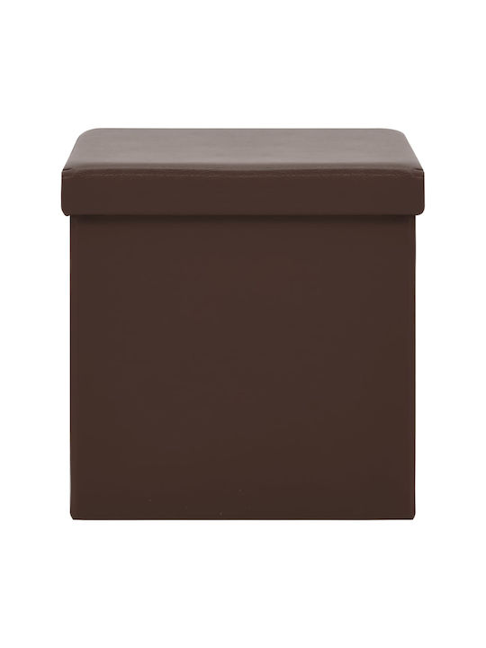 Stool For Living Room With Storage Space Plastic Brown 2pcs 38x38x38cm