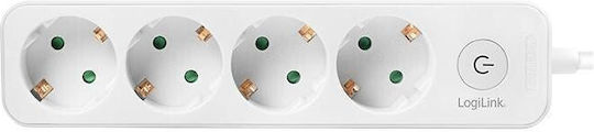LogiLink SOCKET OUTLET 4-WAY Πολύπριζο 4 Θέσεων με Διακόπτη και Καλώδιο 1.5m