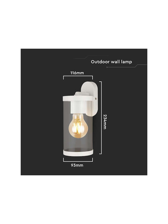 V-TAC Wall-Mounted Outdoor Lantern IP44 E27 White