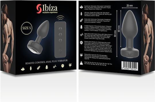 Ibiza Anal Plug mit kabelloser Funktion und Vibration Klein Schwarz
