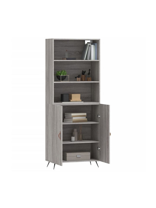 Wohnzimmer Nische aus Spanplatte Grau 69.5x34x180cm