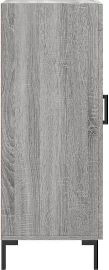 Wand Wohnzimmer Vitrine aus Spanplatte Grau 34.5x34x90cm