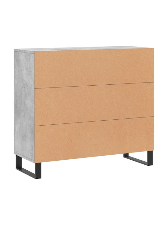 Bufet cu Oglindă Gri 90x34x80cm