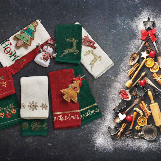 Das Home Christmas Collection Ποτηρόπανο από 100% Βαμβάκι σε Κόκκινο Χρώμα 40x60cm 2τμχ Das Home Christmas Collection Ποτηρόπανο από 100% Βαμβάκι σε Κόκκινο Χρώμα 40x60cm 2τμχ