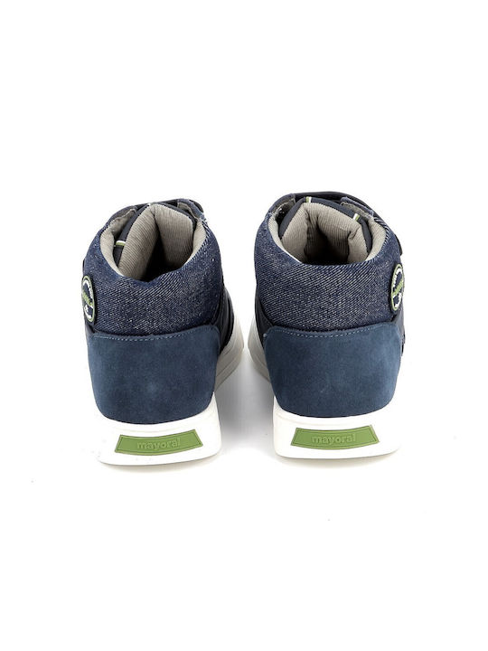 Lederne Kinderstiefeletten mit Klettverschluss Blau