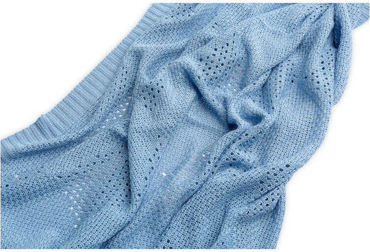 Sensillo Одеяло Детски пелени за пелени Бамбук Син Blue 100x80см.