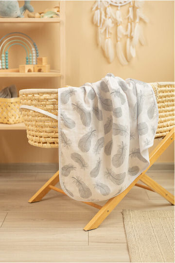 Sensillo Pătură Pepinieră Swaddling pături 100% bumbac Albă 80x100cm