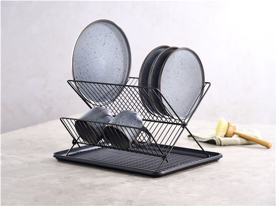 Espiel Day Geschirrabtropfer Metallisch Schwarz 32x43x23cm